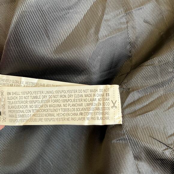 Forever 21 Sz M Longline Textured Plaid Coat Retro Duster Peacoat Relaxed Fit - Picture 12 of 16